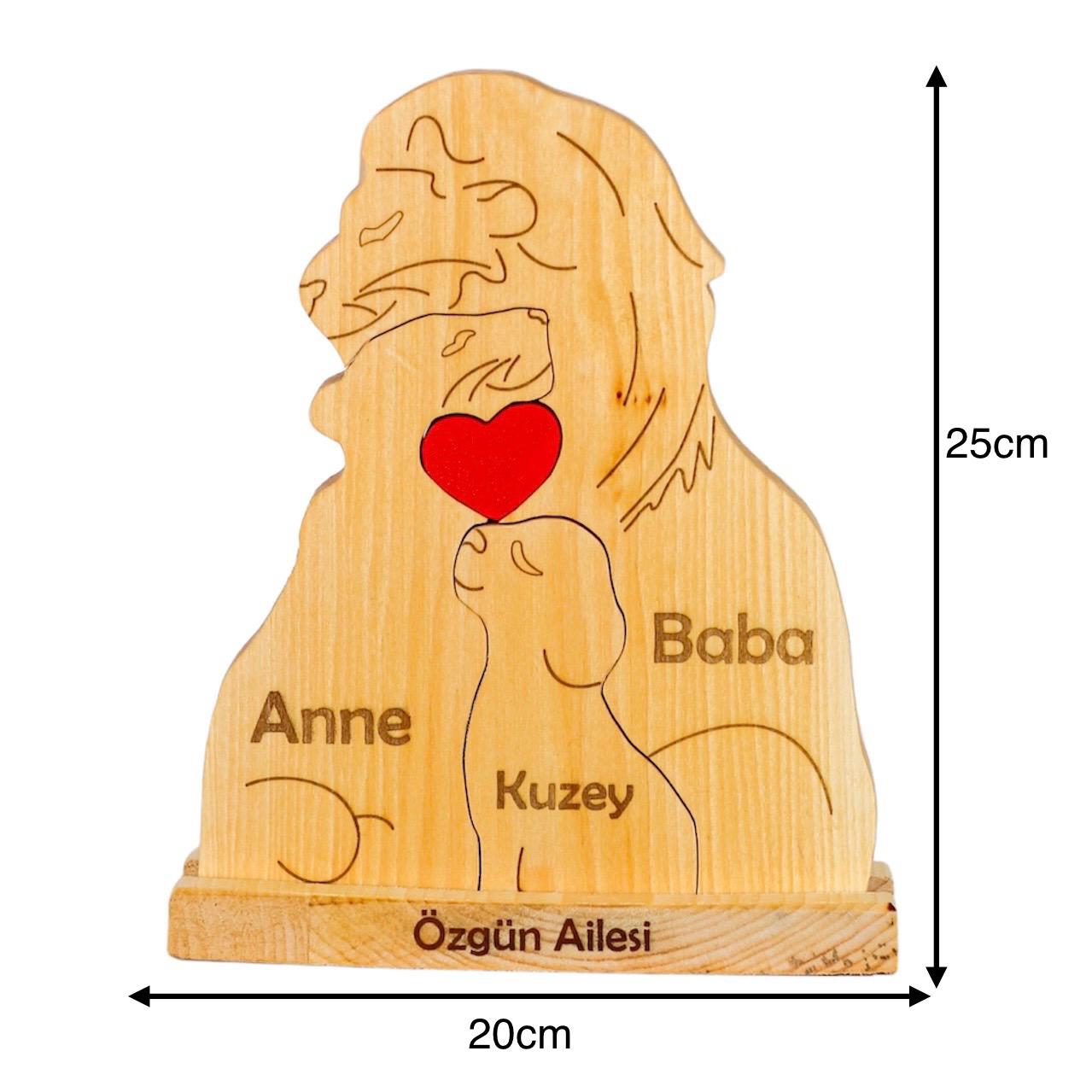 Aslan Figürlü Puzzle Seti (Anne Baba 1 Çocuk)
