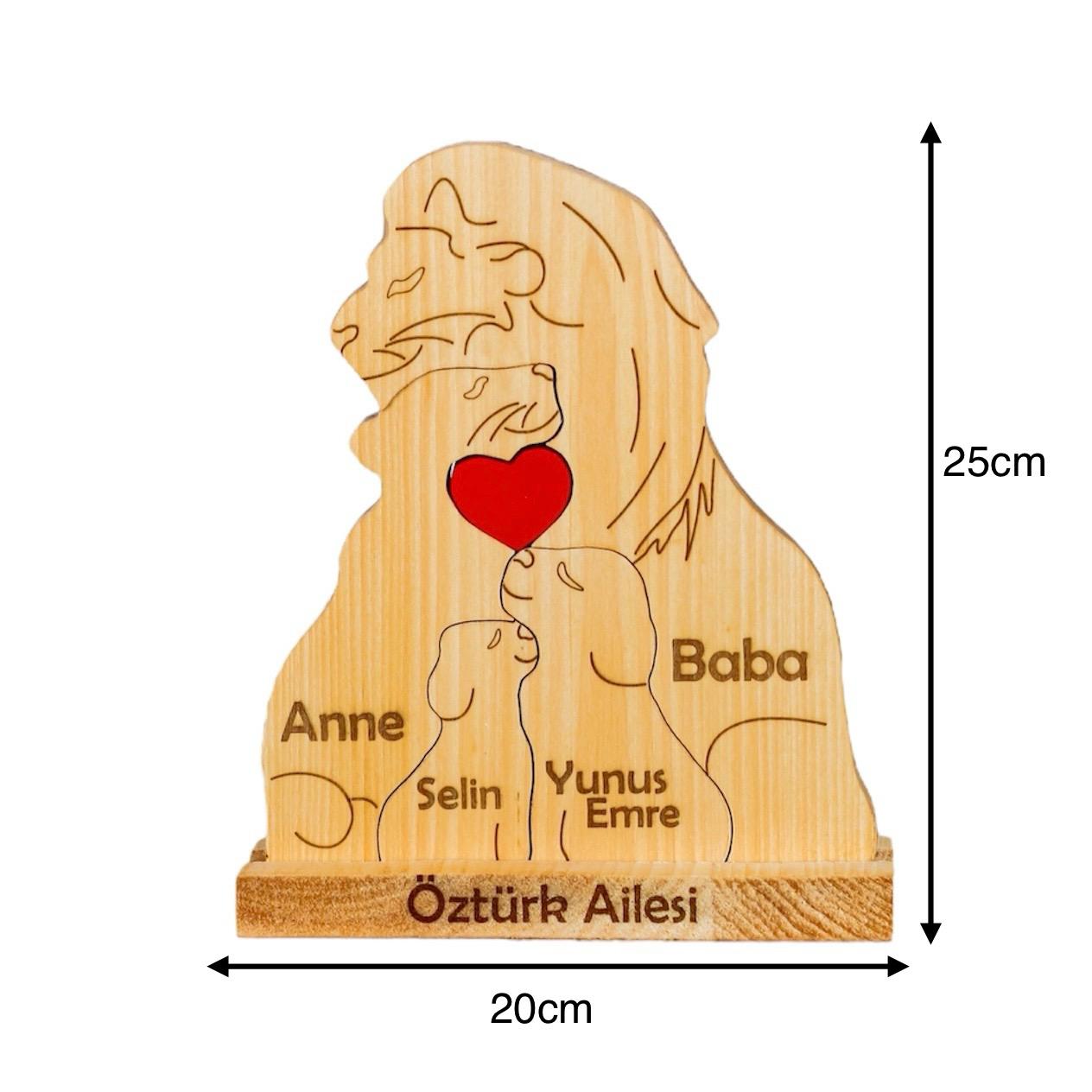Aslan Figürlü Puzzle Seti (Anne Baba 2 Çocuk)