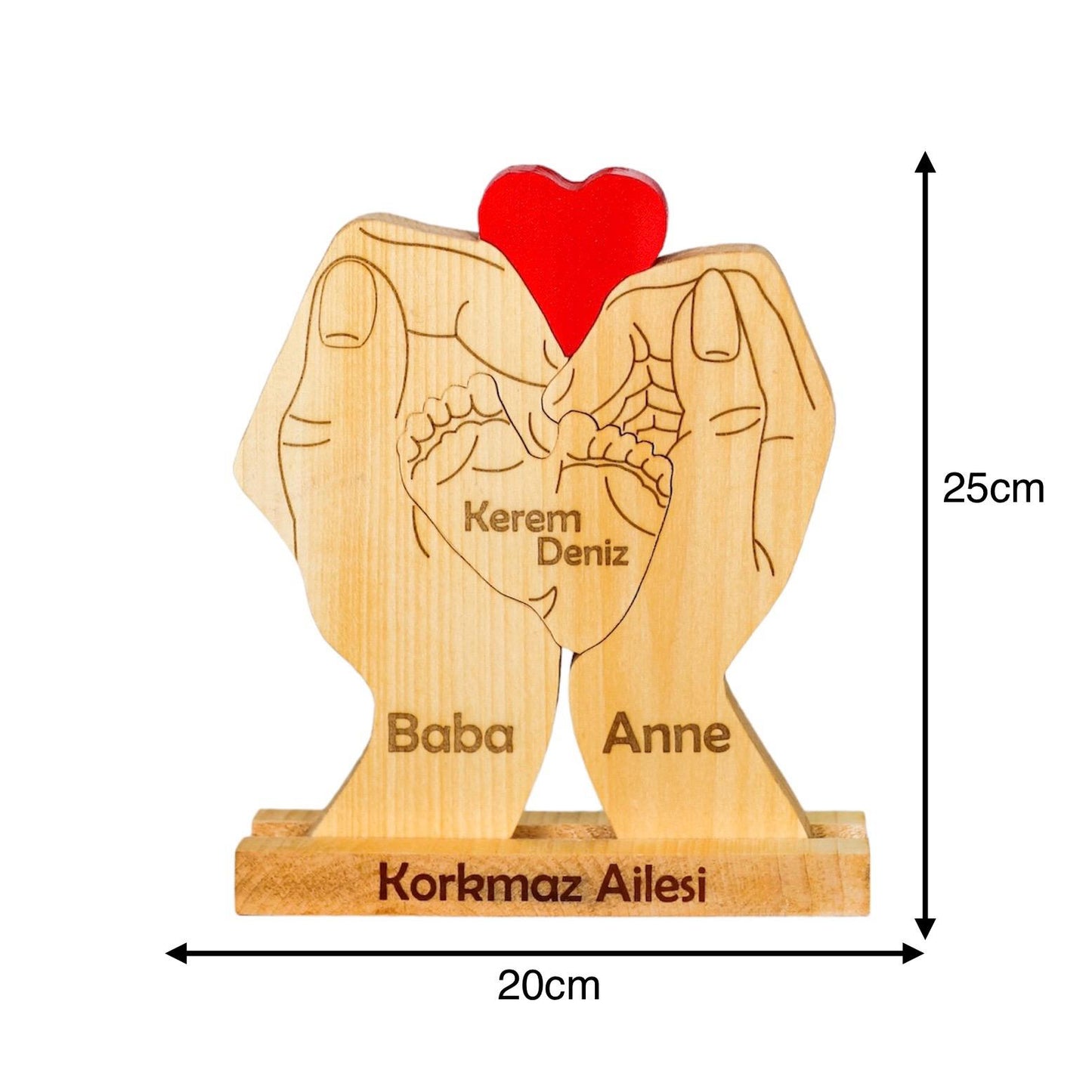 Avuç içi Aile Puzzle Seti (Anne Baba 2 Çocuk)
