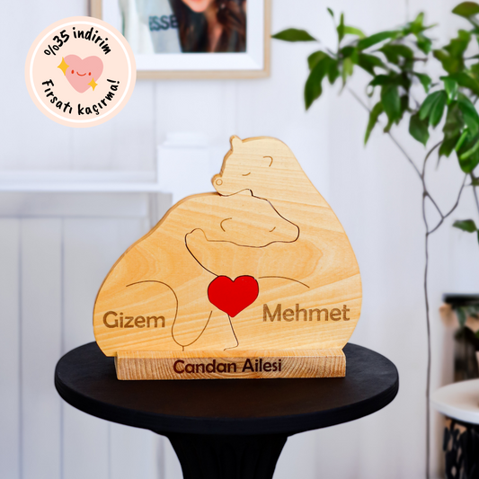 Ayıcık Figürlü Puzzle Seti (Sevgili-Karı Koca)