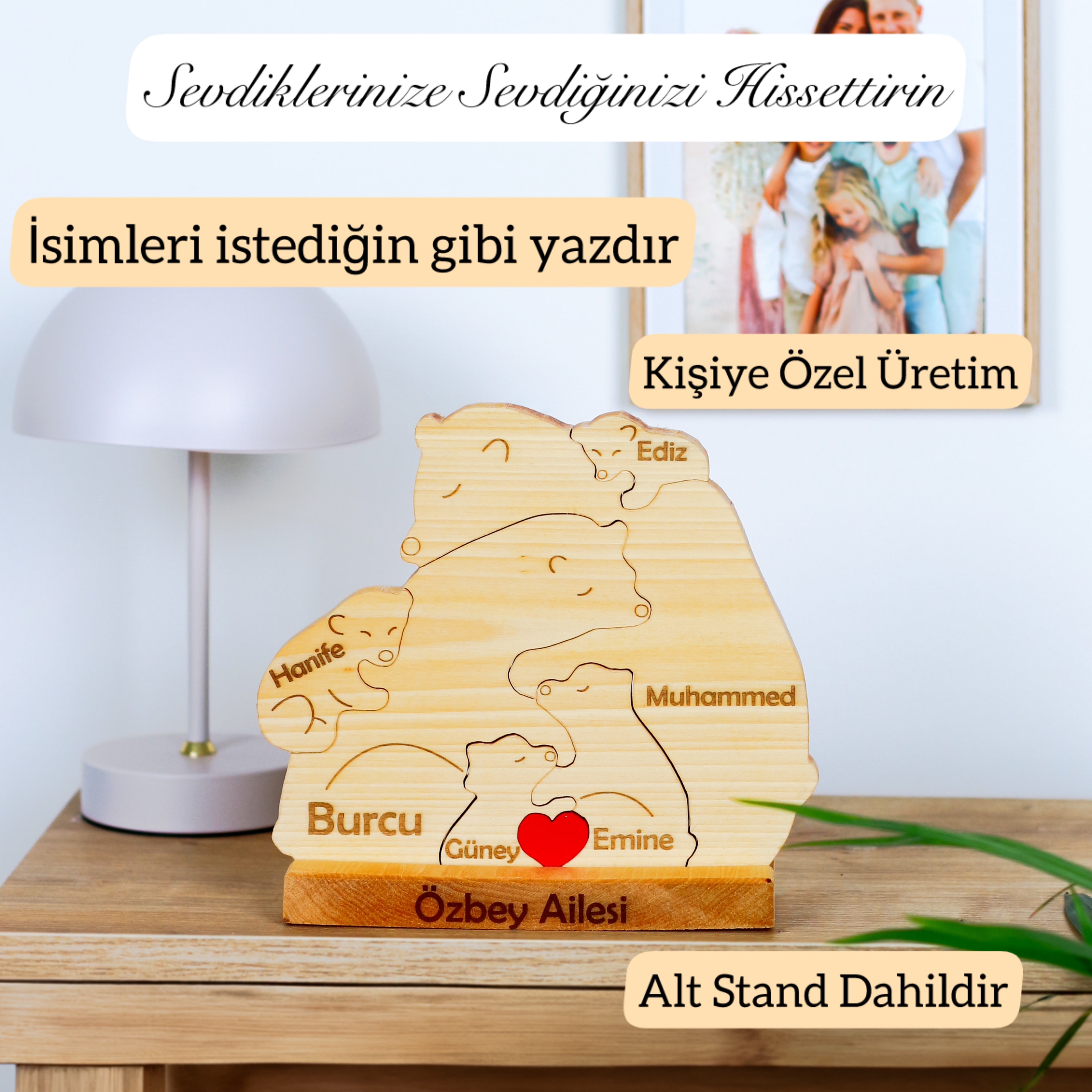 Ayıcık Figürlü Puzzle Seti (Anne Baba 4 Çocuk)