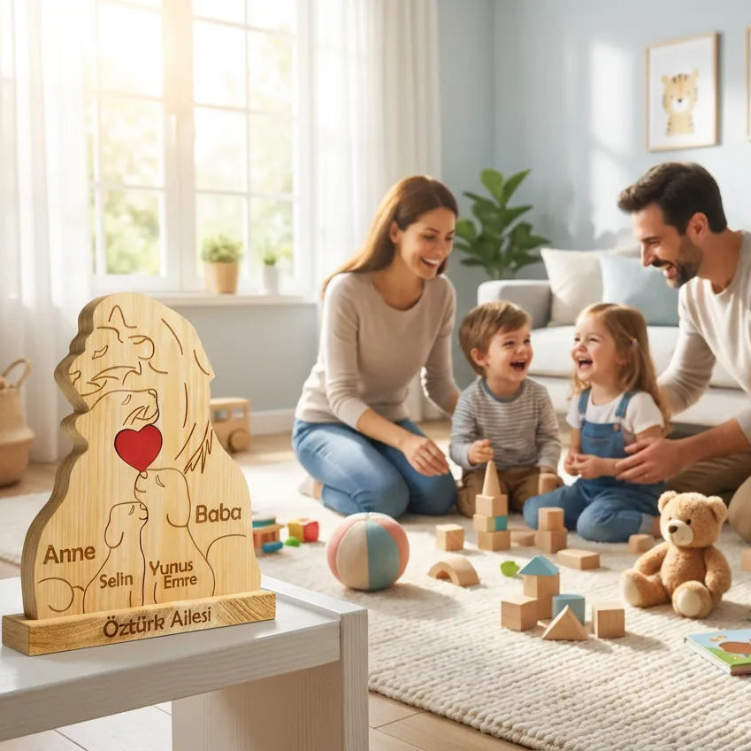 Aslan Figürlü Puzzle Seti (Anne Baba 2 Çocuk)