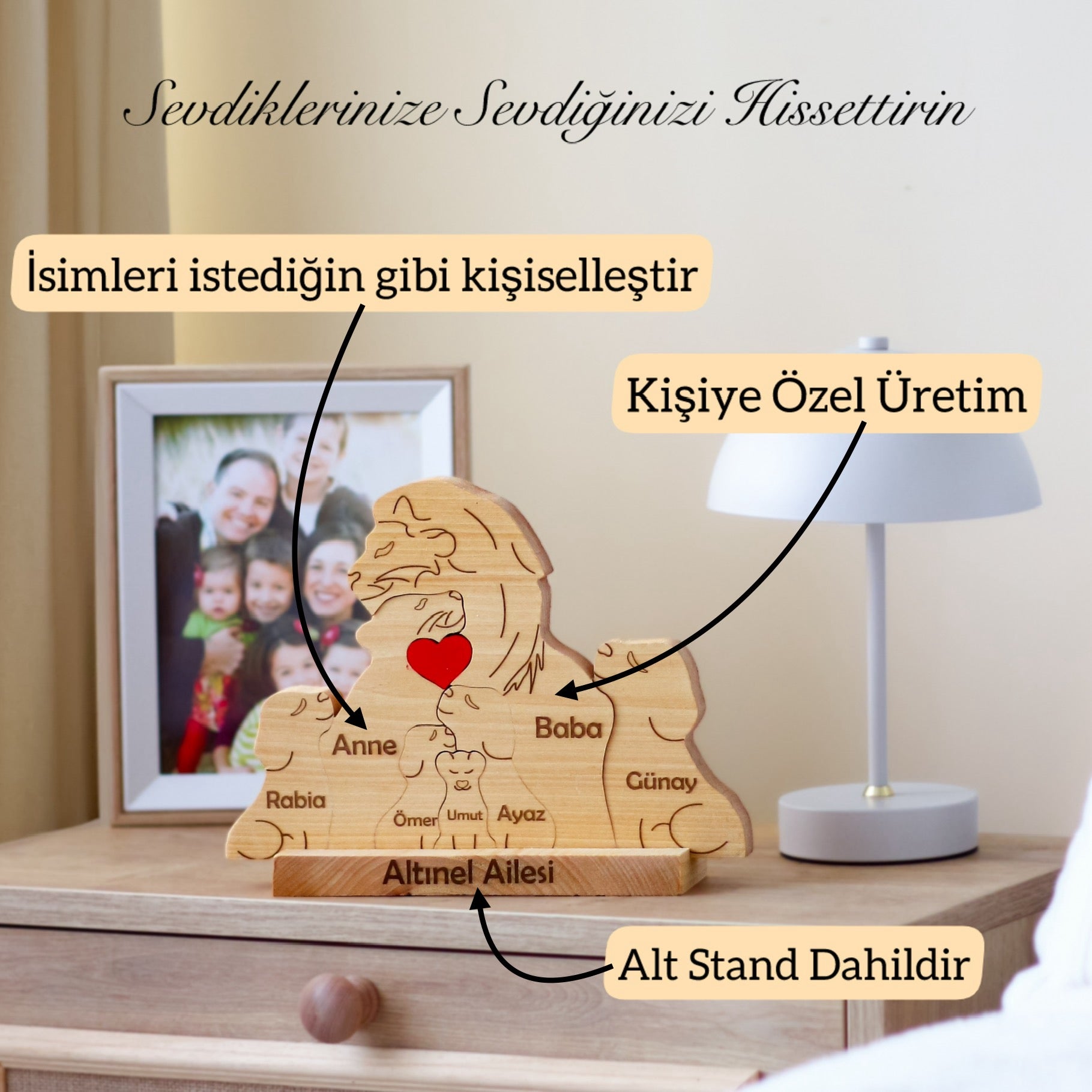 Aslan Figürlü Puzzle Seti (Anne Baba 5 Çocuk)