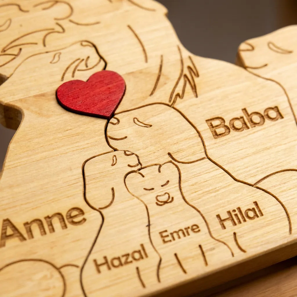 Aslan Figürlü Puzzle Seti (Anne Baba 4 Çocuk)