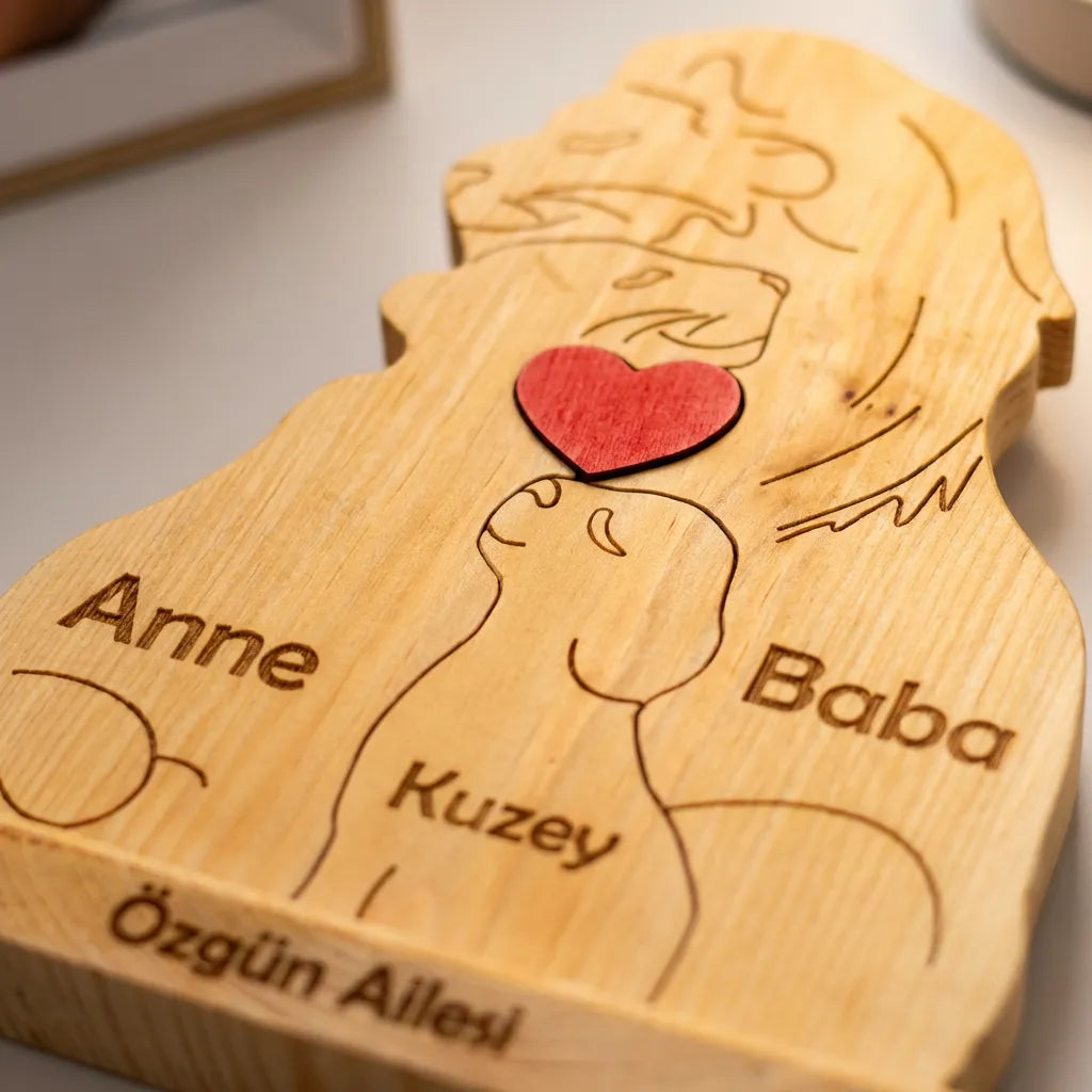 Aslan Figürlü Puzzle Seti (Anne Baba 1 Çocuk)