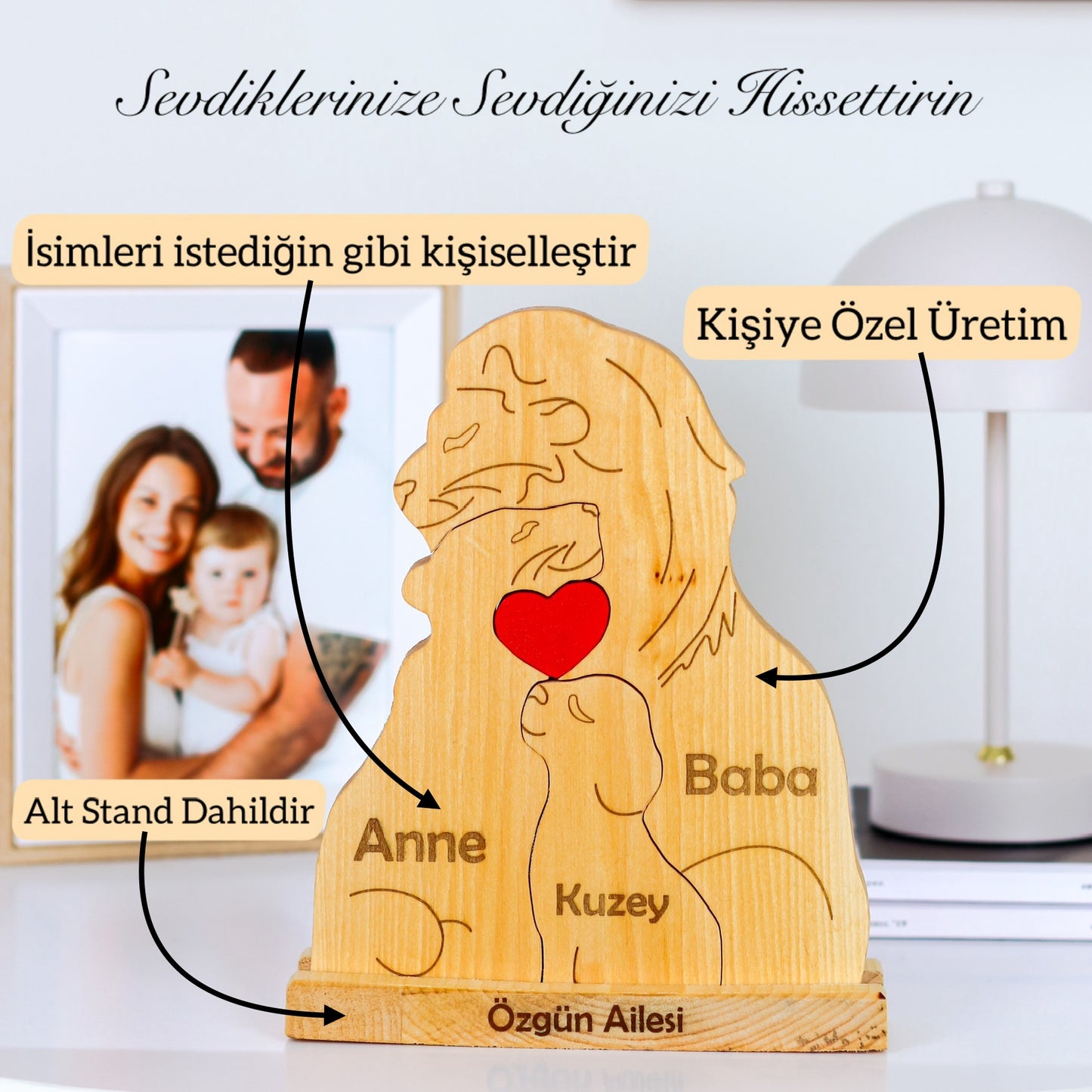 Aslan Figürlü Puzzle Seti (Anne Baba 1 Çocuk)