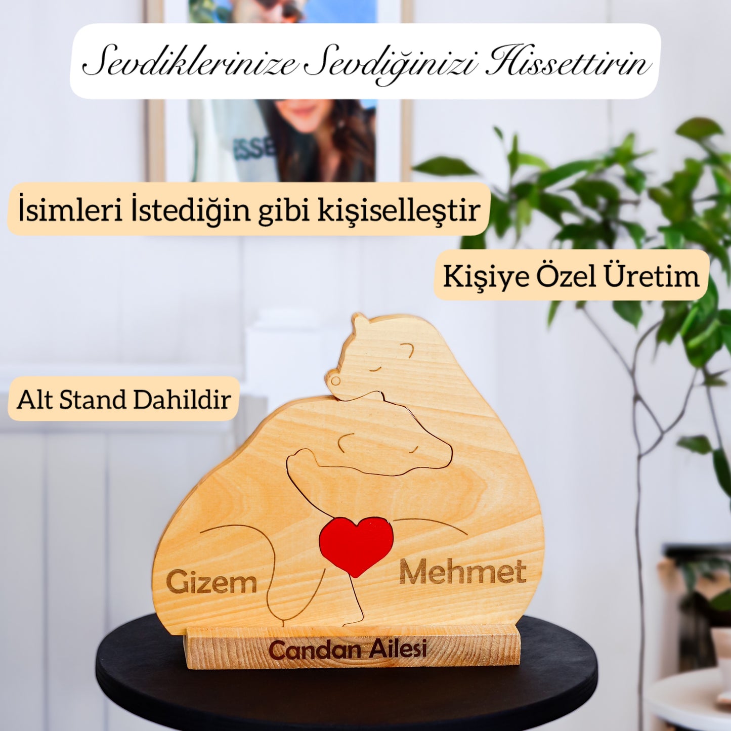 Ayıcık Figürlü Puzzle Seti (Sevgili-Karı Koca)