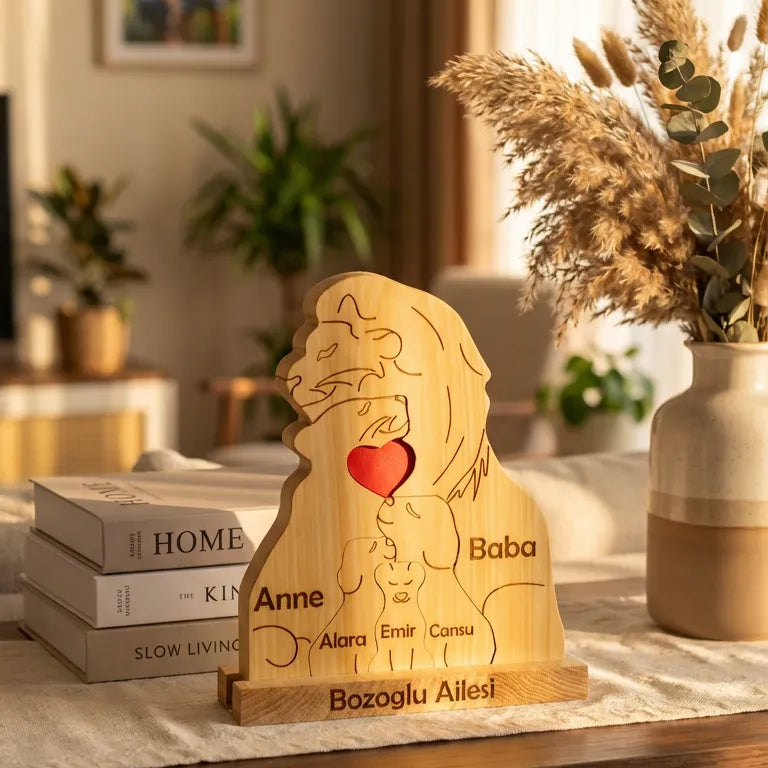Aslan Figürlü Puzzle Seti (Anne Baba 3 Çocuk)