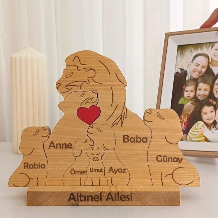 Aslan Figürlü Puzzle Seti (Anne Baba 5 Çocuk)