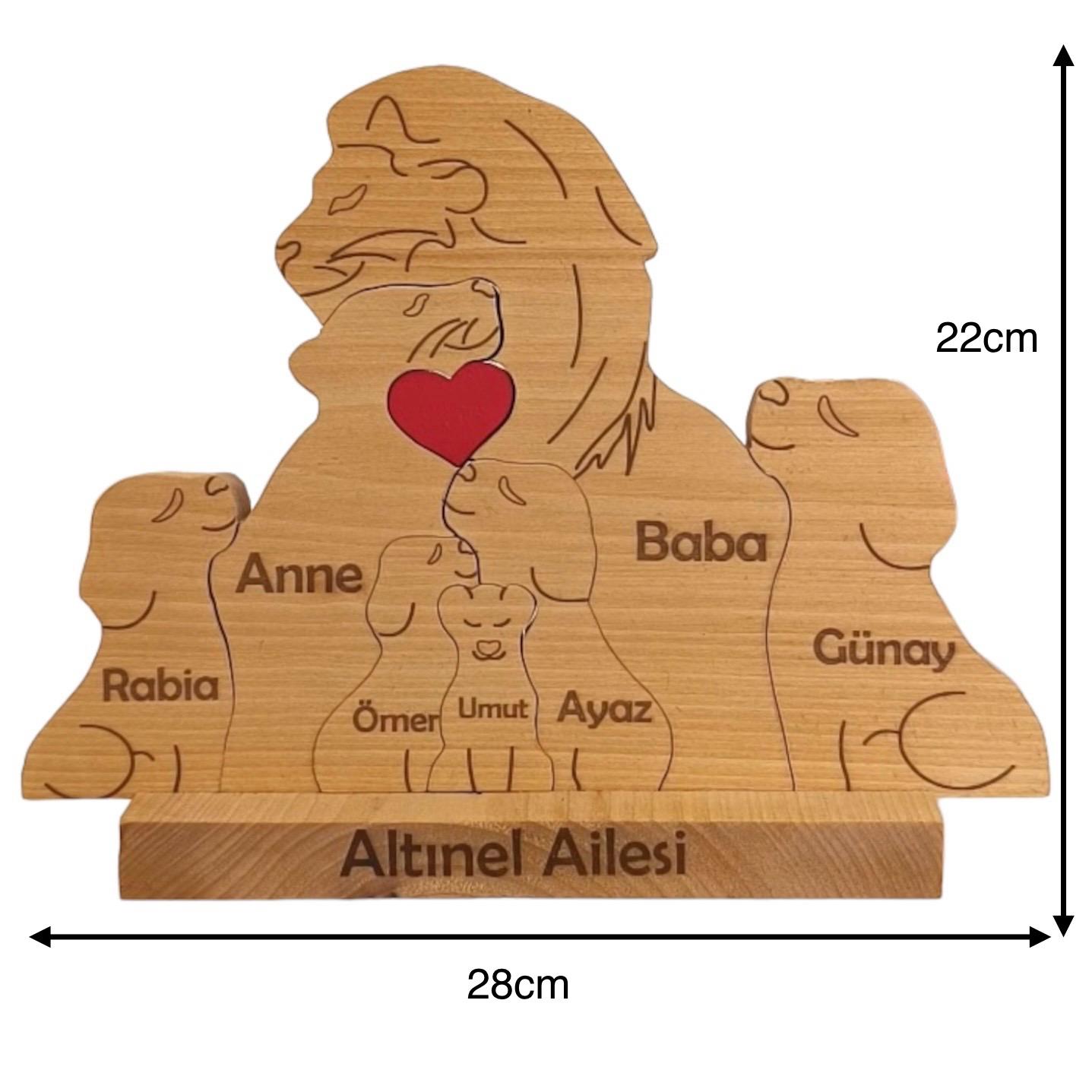 Aslan Figürlü Puzzle Seti (Anne Baba 5 Çocuk)
