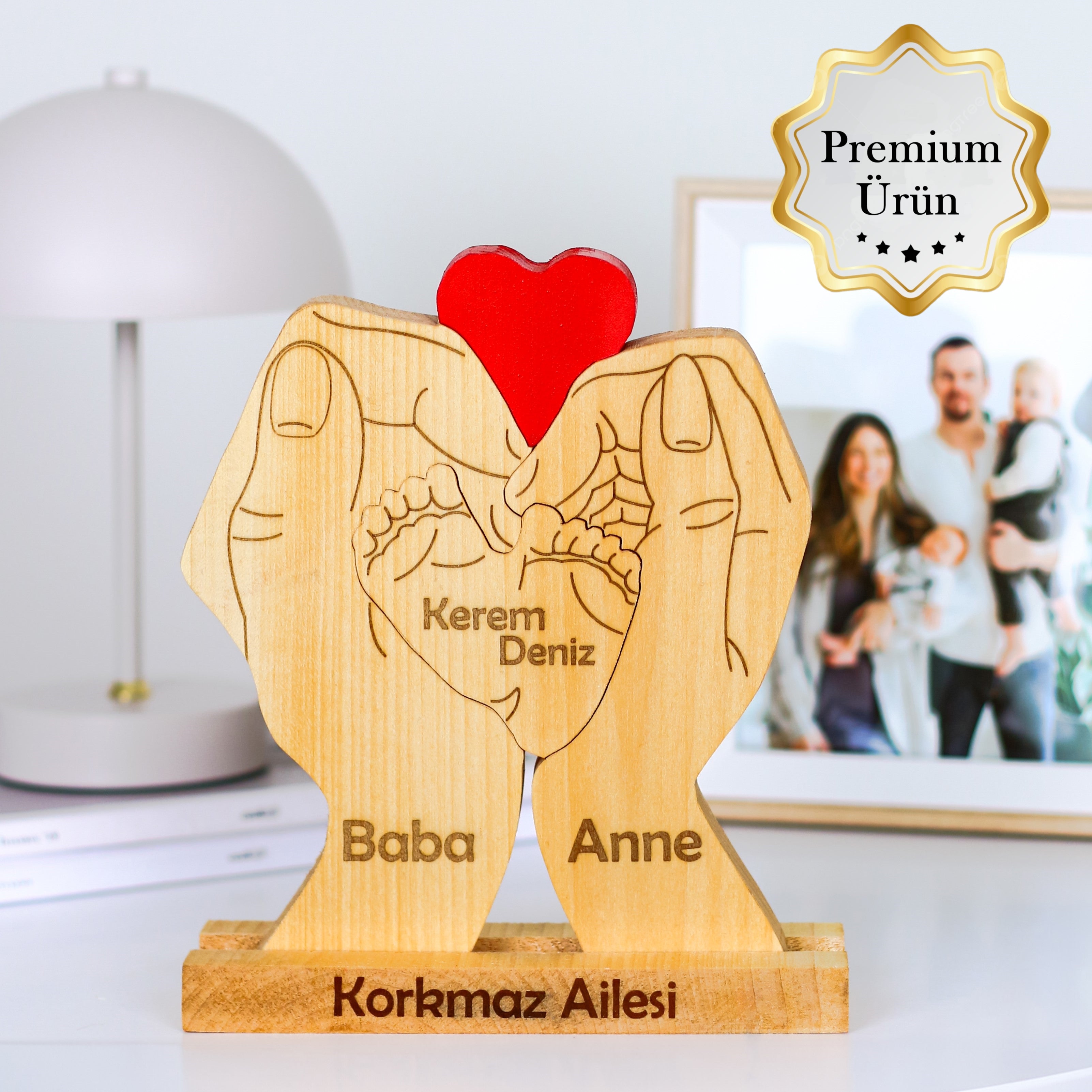 Avuç içi Aile Puzzle Seti (Anne Baba 2 Çocuk)