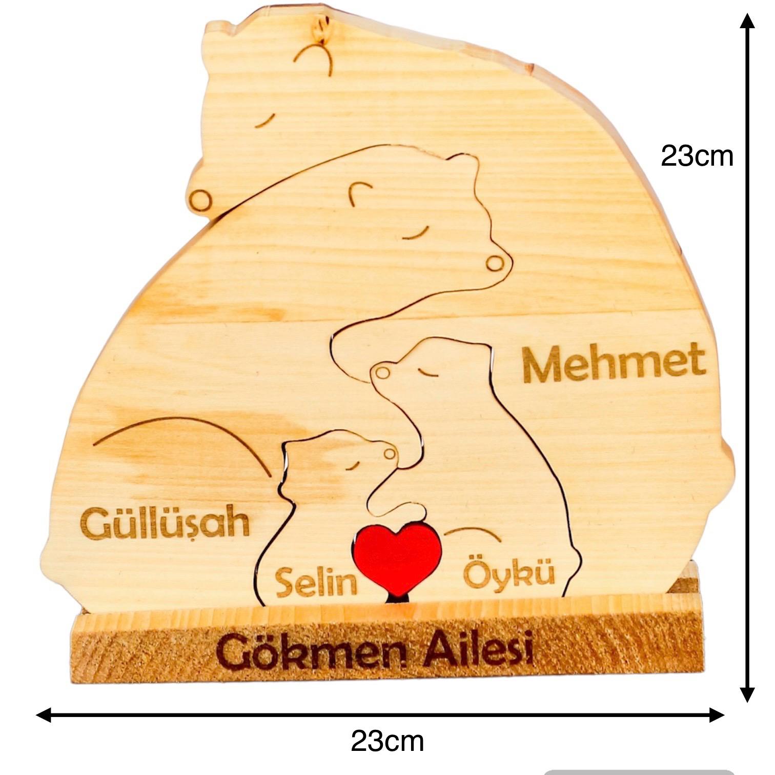 Ayıcık Figürlü Puzzle Seti (Anne Baba 2 Çocuk)