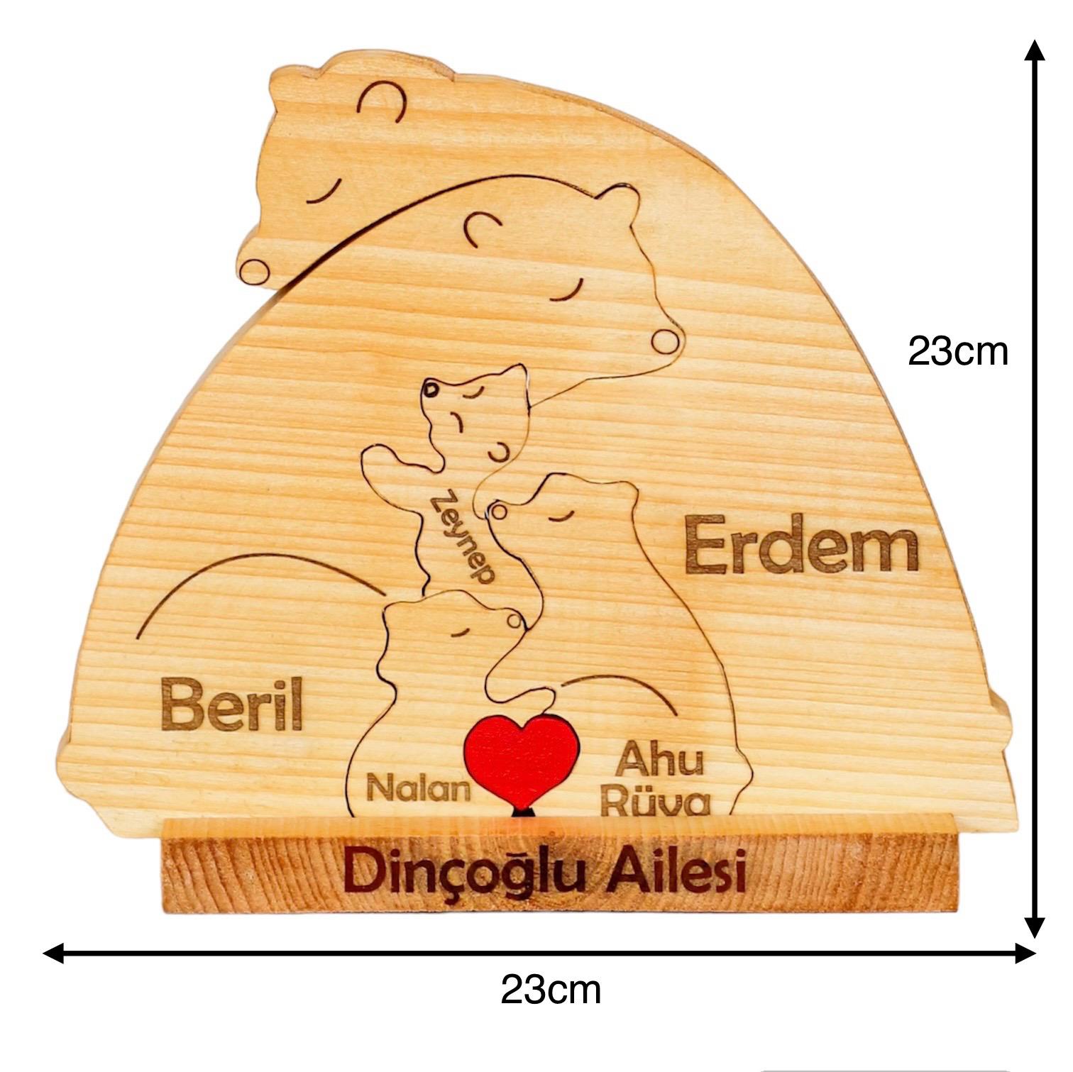 Ayıcık Figürlü Puzzle Seti (Anne Baba 3 Çocuk)