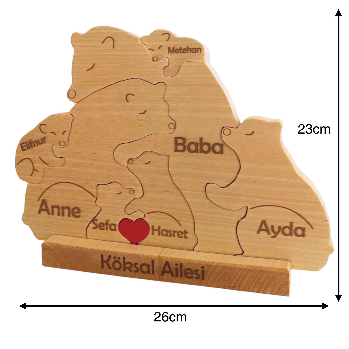 Ayıcık Figürlü Puzzle Seti (Anne Baba 5 Çocuk)