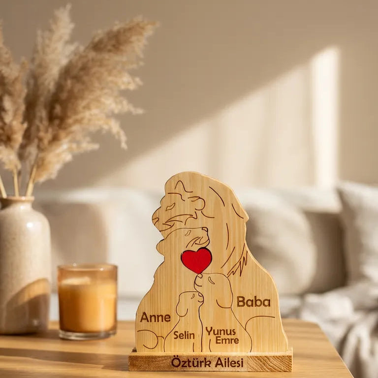 Aslan Figürlü Puzzle Seti (Anne Baba 2 Çocuk)
