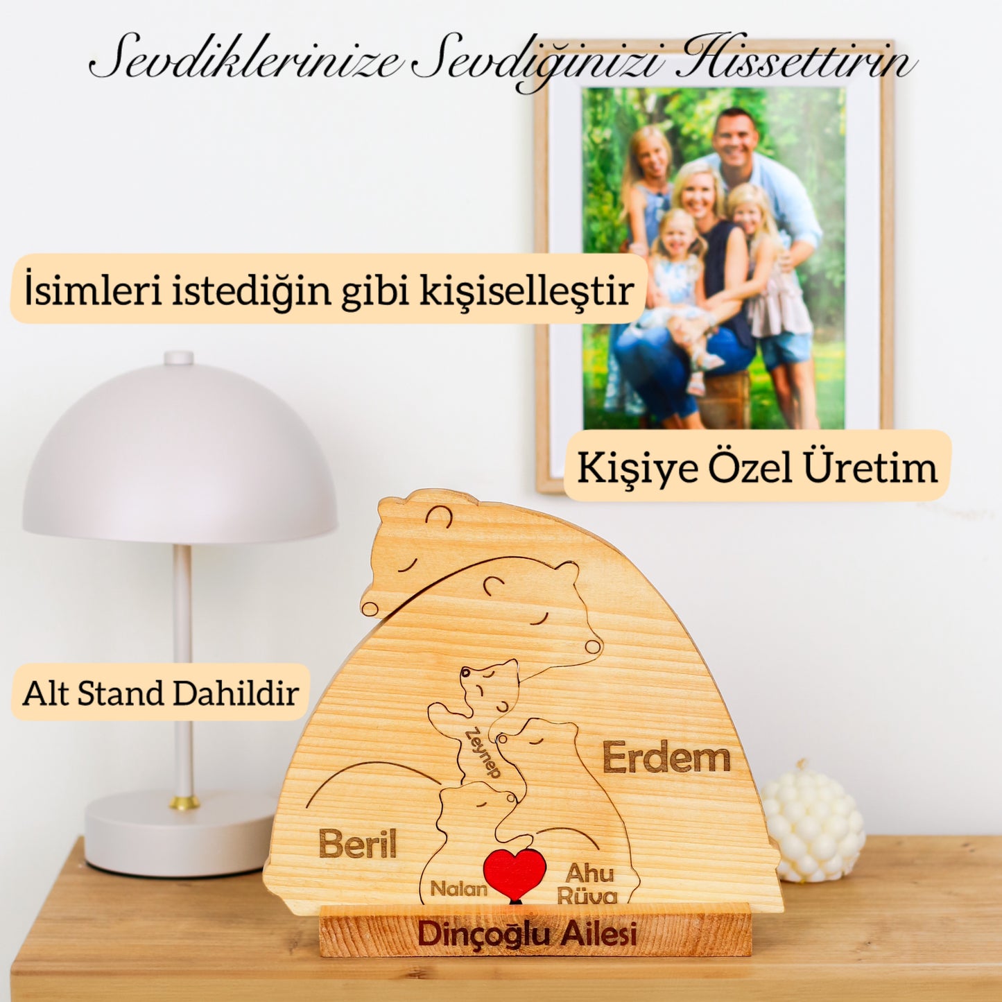 Ayıcık Figürlü Puzzle Seti (Anne Baba 3 Çocuk)