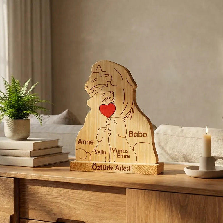 Aslan Figürlü Puzzle Seti (Anne Baba 2 Çocuk)