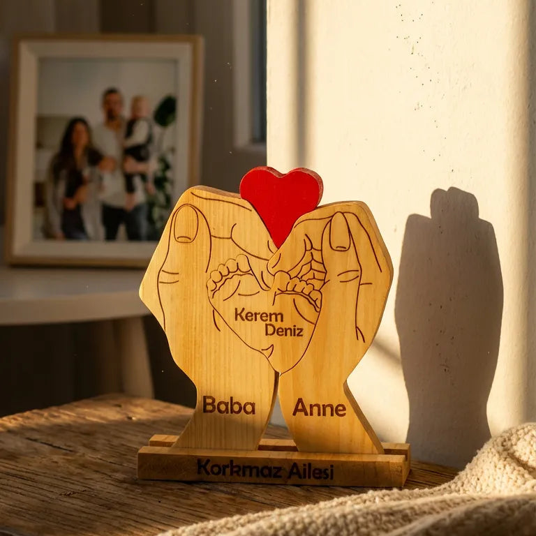Avuç içi Aile Puzzle Seti (Anne Baba 2 Çocuk)