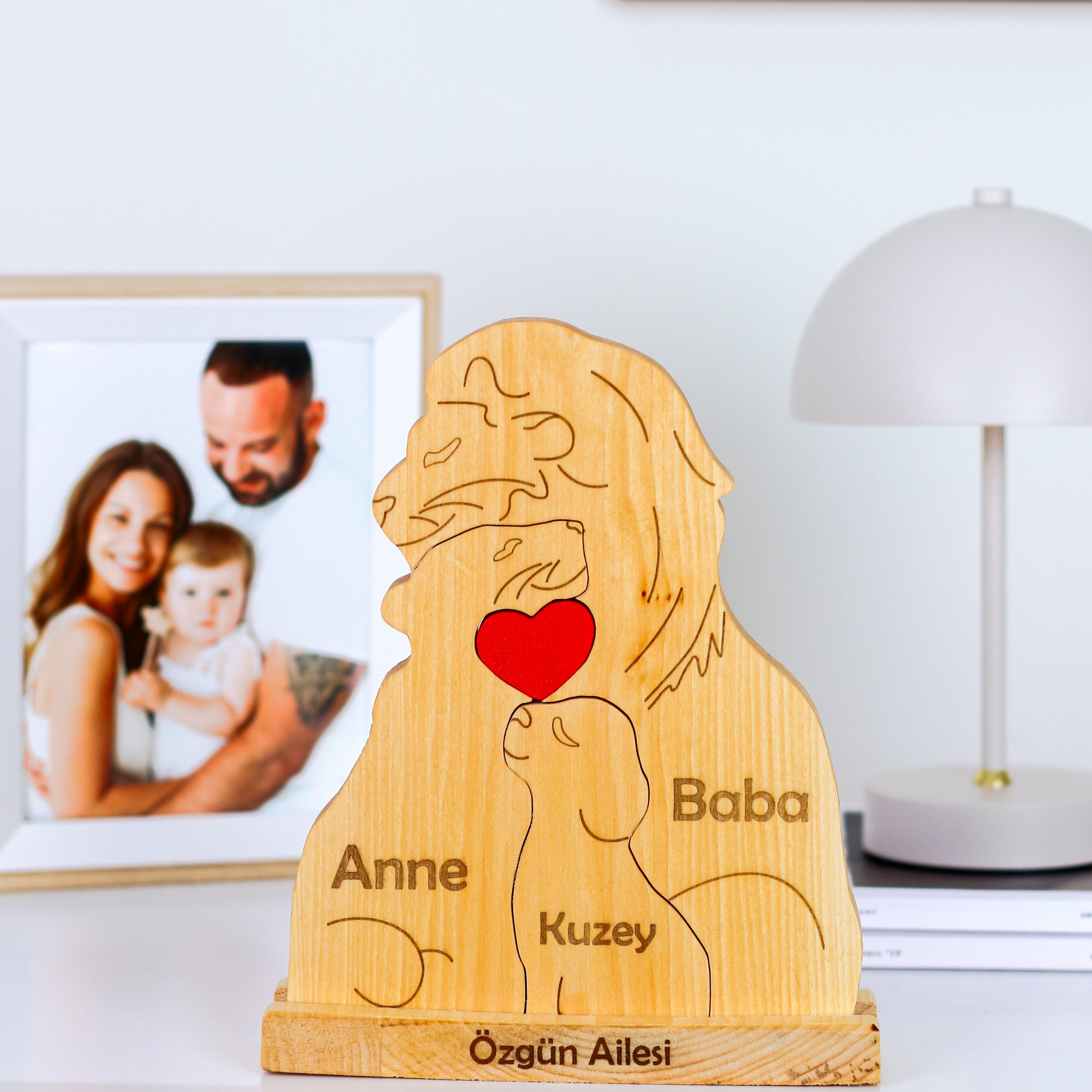 Aslan Figürlü Puzzle Seti (Anne Baba 1 Çocuk)