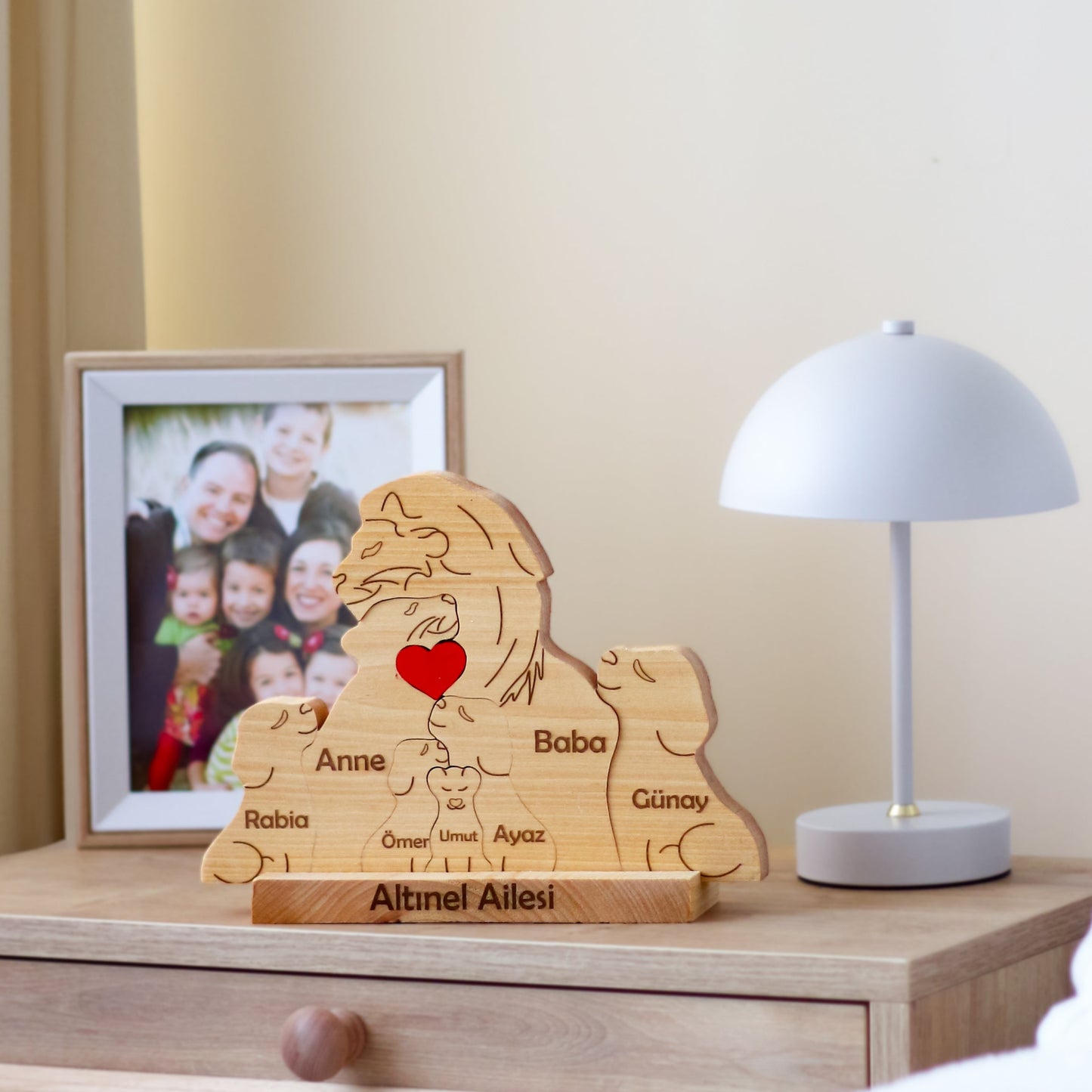 Aslan Figürlü Puzzle Seti (Anne Baba 5 Çocuk)